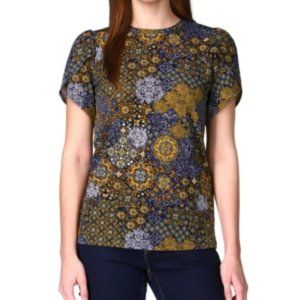 Michael Michael Kors Printed Petal-Sleeve Top